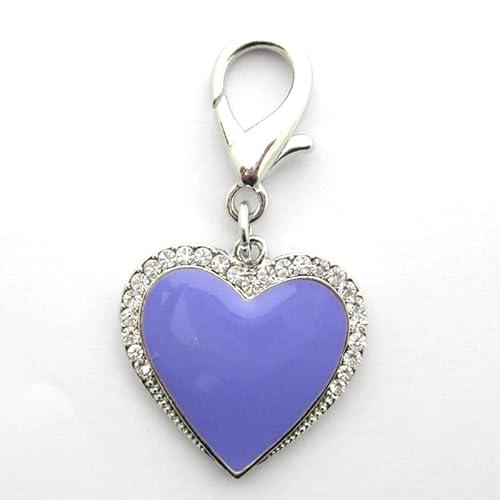 Xksrwe Dog Cat Rhinestones Love Charm Pendant Jewelry Pet Puppy Necklace Collar Accessory (Purple) #TOP3