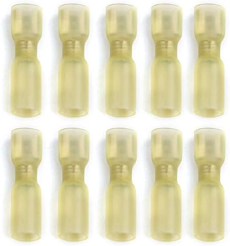 10PCS Insulated Yellow Heat Shrink Female Spade Butt Crimp Terminal 12-10AWG Electrical Wire Cable Terminal Connector 4.0-6.0mm VUQLDHAYZ