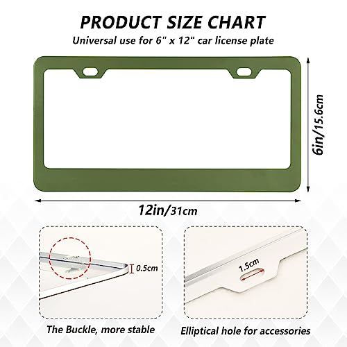 Kigai Green License Plate Frame, 2 Pack License Plate Holder, Universal Car License Plate Frames with Screws Included by Kigai - Image 2