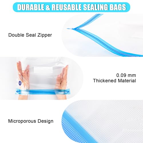 Image of AMOLEN 28PCS Filament Vacuum Storage Kit with Automatic Pump, 16 Bags with Two Sizes Vacuum Sealed Bags for 3D Filament, Spool Sealing for Keeping Dry and Clean