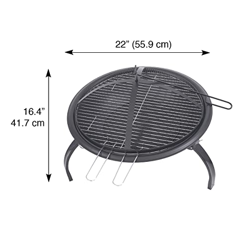 Blue Sky Outdoor Living Wbpfp22 21.25” Round Folding Leg Portable Wood Fire Pit #TOP6