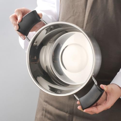 Marmite à soupe en inox avec couvercle pour induction - 5