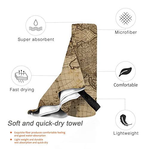 Evealyn World Map Printed Quick Dry Towel Bath Towel Beach Towel Microfiber Sports Towel For Bath Fitness Bathroom Sports Yoga Travel #TOP2