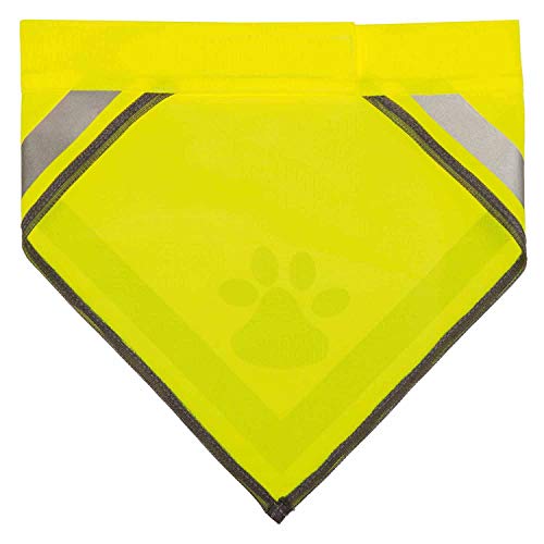 5 Stück Hundehalstuch gelb in 3 Größen S - L Klettverschluss Reflexelemente Dreieckstuch Bandana 5er Set (L)