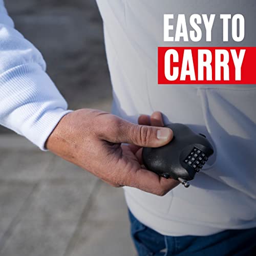 Eltin Bike Rollable Combination Lock 70X1000 - Caiman Lock - Retractable Steel Cable - Black #TOP3