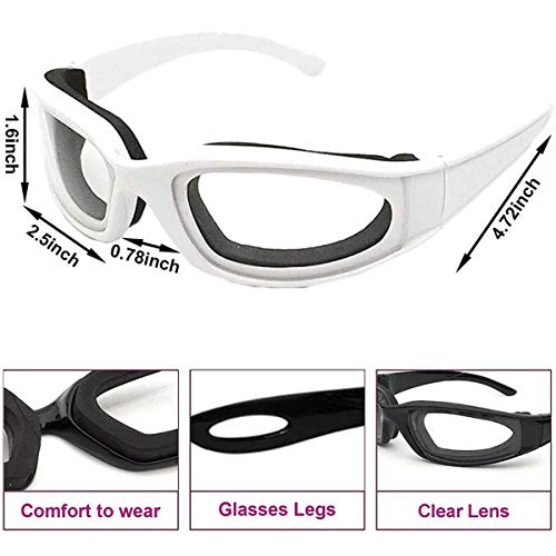 4 Pieces Onion Goggles, Anti-Fog No-Tears Kitchen Onion Glasses with Inside Sponge, Kitchen Gadget for Chopping Onion Cooking Grilling Dustproof, Eye Protector for Women Men Cleaning Kitchen
