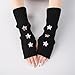 Insdark Gothic Fingerless Arm Warmers Y2k Star Knitted Japanese Punk Rock Fashion Goth Harajuku Medieval Formal Knit Festival Outdoor Pentagram Sleeves to Cover Arms for Women, Black