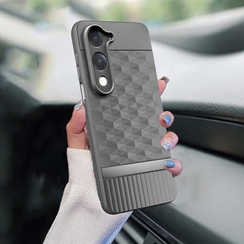 Image of SESS XUSIVE Back Cover for iQOO Z10 Lite 5G / Vivo T4 Lite 5G Camera Protection 3D Hexa Cube Design Silicone Protective Bumper Case for iQOO Z10 Lite 5G / Vivo T4 Lite 5G - Grey