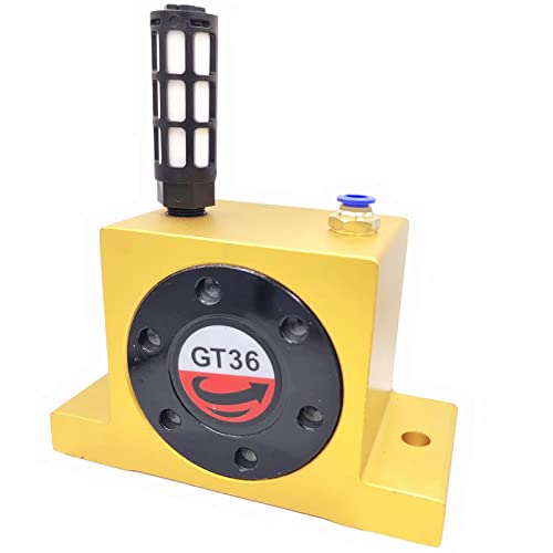 DCYNXC GT36 Industrial Turbine Vibrator, G 3/8" Pneumatic Compressed Air Power Wheel Type Silent Golden With Muffler