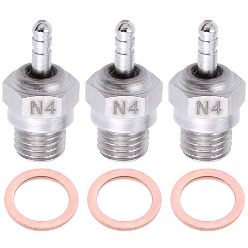 Hobbypark 70117 Rc Medium Hot Glow Plugs No.4 N4 Platinum/Iridium Super Duty Spark Engine Parts For Rc Traxxas Redcat Nitro Car Truck Buggy (Pack Of 3) #TOP2