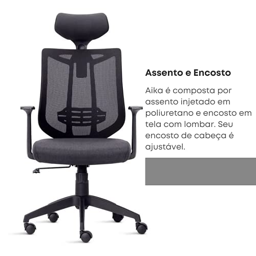 CADEIRA AIKA TELADA ERGONOMICA HOME OFFICE