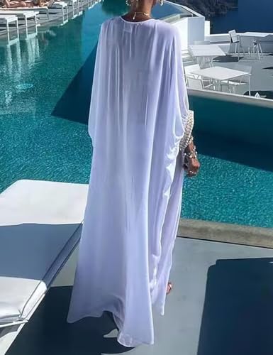 Bsubseach Gold Embroidery Long Kaftan Dresses V Neck Caftan Dress Beach Cover Ups for Women Embroidery4