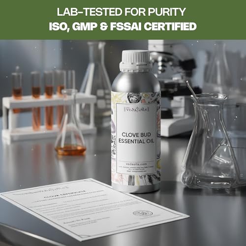 Image of VedaOils Clove Essential Oil 100ml | 100% Pure, Natural & Undiluted Clove Oil for Teeth Pain, Skin, Hair, Pimples, Acne, T-Zone & Underarm | High Potency Premium Therapeutic