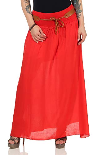 Jupe longue pour femme - Jupe longue d'été - Jupe de plage - Jupe longue - 102, rouge, taille unique Cover