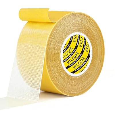 Double Sided Tape Heavy Duty, 1.77in x 33FT(10m), Universal High Tack Strong Wall Adhesive with Fiberglass Mesh, Super Sticky Resistente Clear Tape, Easy Use Mounting Tape Strips Office Home