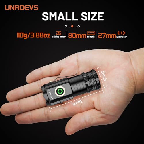 Mini Flashlight & UV Light Combo, Rechargeable EDC Pocket Flashlight with 5 Modes, Small Flash Light with Magnetic Base,365nm UV Flashlight, Black Light for Detection.