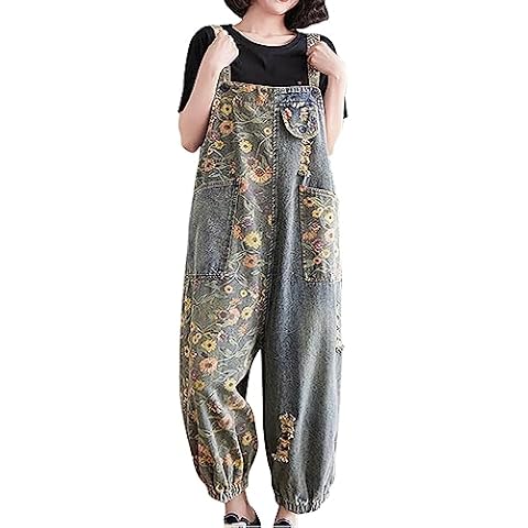Women's Casual Sleeveless Denim Dungarees Cover