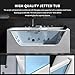 Empava 59” Whirlpool Bathtub, Jetted Tub with Light,SPA Hydromassage with Chromatherapy,Acrylic,3-Side Apron,White