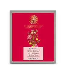 Forest Essentials Luxury Sugar Soap Iced Pomegranate & Kerala Lime 125g