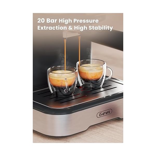 Gevi Espresso Machine High Pressure,Compact Espresso Coffee Machines with Milk Frother Steam Wand,Professional Coffee,Cappuccino,Latte Maker for Home,Espresso Maker, Gift for Coffee Lover, Dad or Mom - Image 5
