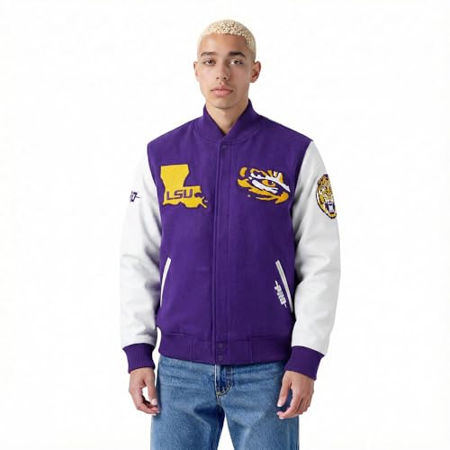 Pro Standard Mens Ncaa Louisiana State University Classic Chenille Varsity Jacket