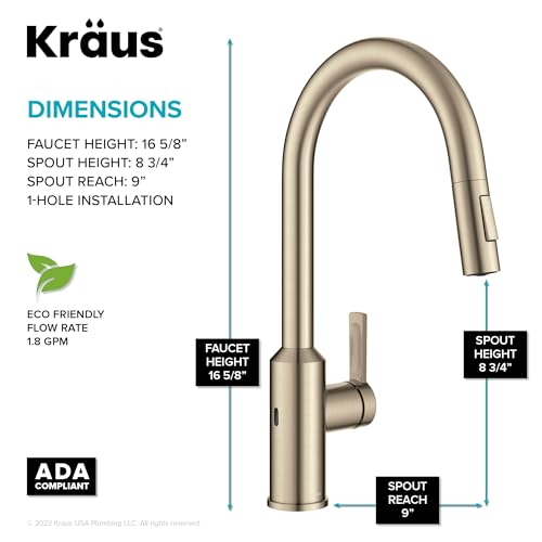 KRAUS Champagne Bronze Touchless Pull Down Kitchen Faucet KSF-2830SFACB - image 4