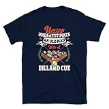 Miss Saliha Never Underestimate an Old Man with A Billard Cue T-Shirt S, Navy