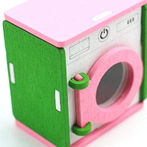 CALISTOUK Dolls House Furniture Kids Wooden Furniture Miniature Toys Building Blocks Baby Room Play Toy DollHouse Kit for Toddler 3-5 Years Bathroom
