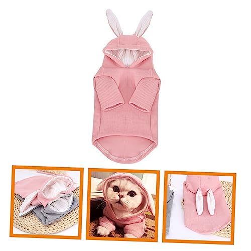 Ropa para mascotas sudadera con capucha con orejas de conejo para gatitos y cachorro 4