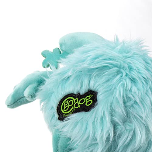 Image of goDog PlayClean Germs Squeaky Plush Dog Toy with Odor-Eliminating Essential Oils, Chew Guard Technology - Seafoam, Small