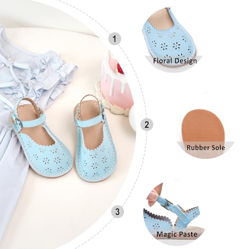 Image of Otter MOMO Girls Open Toe Princess Flat Sandals with Comfort Sole Summer Sandals