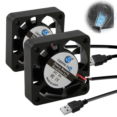 2 Ventilatori Raffreddamento USB 40x40x10mm 5V DC USB Ventilador de Refrigeración Cuscinetto a Olio 5000 RPM 19,5 dB 4,22 CFM per PC 3D-Printer Router TV Box Router Xbox PS4 Proiettore