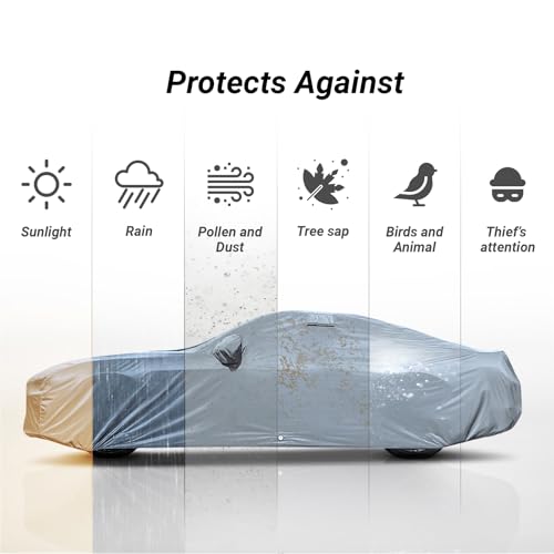 Image of Coverland Custom Car Cover Waterproof All Weather for 1968-1982 Chevy Corvette C3, Weatherproof Car Covers for Automobiles, Rain, Snow, Sun Protection, Full Exterior Covers, Stripe(Gray /Black)