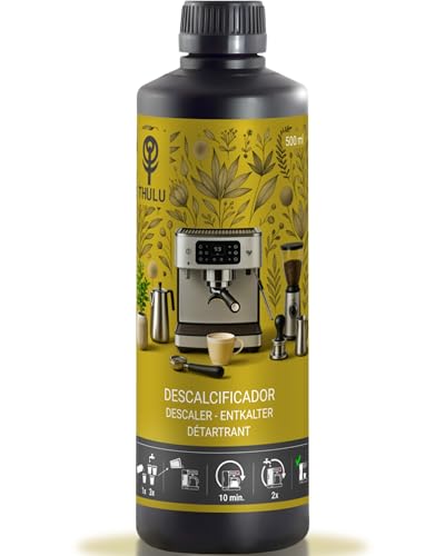 THULU Descalcificador cafeteras 500 ml – Fórmula líquida de alta concentración – Elimina la cal, mantiene el rendimiento óptimo de la cafetera y conserva el sabor y el aroma del café