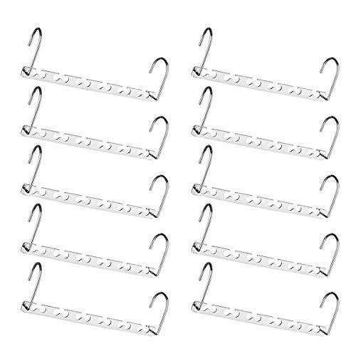 STAR-FLY Magic Hangers, Space Saving Hangers Magical Clothing Hanger with Hook Stainless Steel Wonder Closet Organizer (10-Pack)