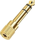 Vancle Klinke Adapter 6.35mm auf 3.5mm, 3.5mm auf 6.35mm Stereo Kopfhörer Adapter, Vergoldeter Audio Stecker Adapter für Kopfhörer, Gitarren, Lautsprecher, Klaviere, Mischpulte Usw (1 Stück)