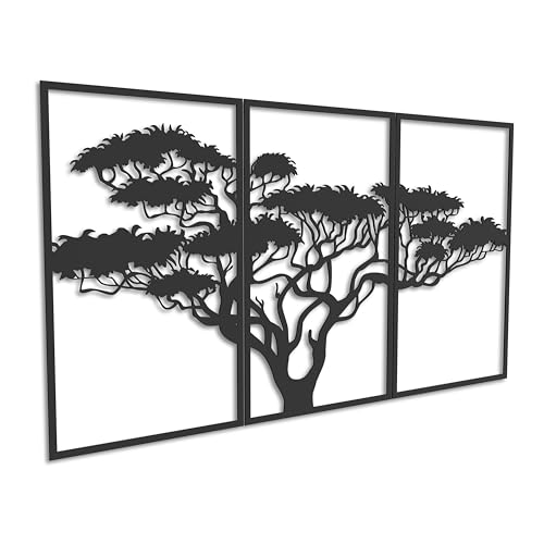 Tableau decoration murale salon XXL Kajaro triptyque arbre bonsai 150x80 cm