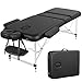 Yaheetech Camilla Masaje Plegable de 3 Zonas Camilla Estetica Portátil Profesional de de 92 cm de Ancho Altura Ajustale con Bolsa de Transporte Negro