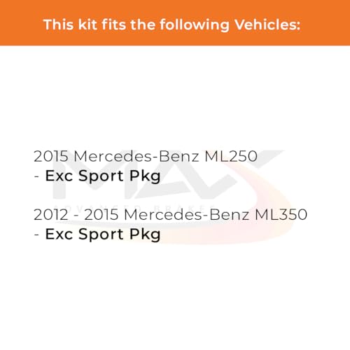 Image of Max Advanced Brakes Front Brake Kit Compatible With 2012 2013 2014 2015 Mercedes-Benz ML350 ML250 Excl. Sport Pkg Replacement Geomet Coated OE Disc Brake Rotors and Ceramic Brake Pads