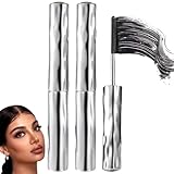 Ultimate Mascara Set for Lengthening and Curling, Waterproof Sweatproof Iron Wand Mascara Set, Volumizing Black Formula Extentionist Mascaras for Lash Sculpt Definition Effect Makeup(2pcs)