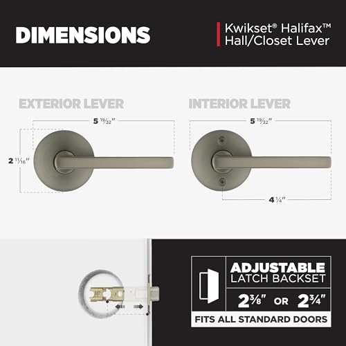 Kwikset Halifax Interior Round Passage Door Handle, Lever for Closet and Hallway Doors, Reversible Non-Locking Handle Lever, Gunmetal by Kwikset - Image 3