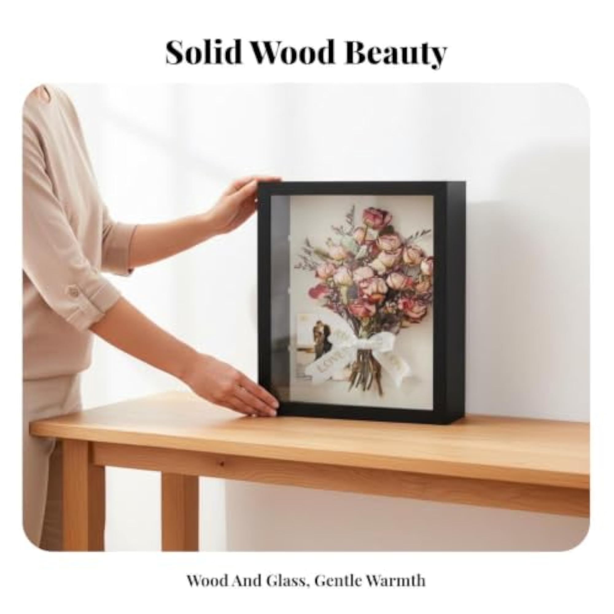 Wooden Shadow Box Frame with Shatterproof Acrylic Window