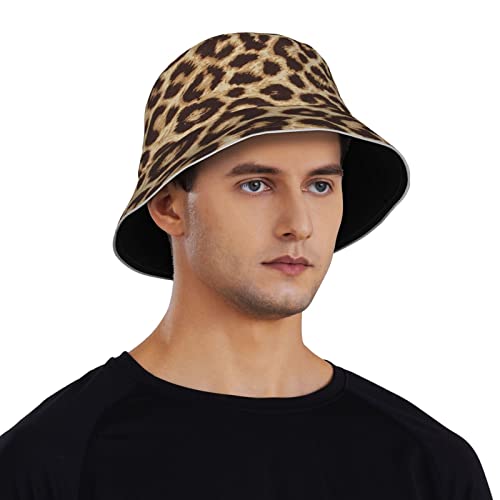 Leopard Print Bucket Hat For Women Men Teens Reversible Summer Beach Sun Hat Packable Fisherman Cap For Travel Outdoor Hiking #TOP4