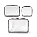 3 Pack Clear Cosmetics Makeup Bags, Waterproof Plastic Travel Toiletry Organizer Cases (Small Medium Large Size)
