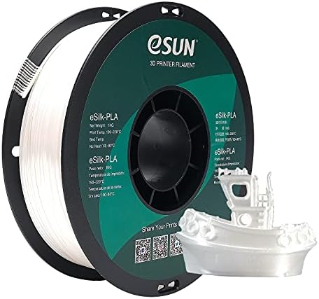eSUN Jedwabny filament PLA 1,75 mm, jedwabiście błyszczący filament do drukarki 3D PLA, dokładność wymiarowa +/- 0,05 mm, szpula 1 kg, filament do drukowania 3D do drukarek 3D, jedwabna zieleń