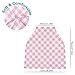 Gravopti Pink Gingham Baby Car Seat Cover, Breathable Nursing Breastfeeding Cover, Stretchy Canopy for Stroller, Shopping Cart, High Chair, for Boys & Girls