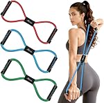 HPYGN Figure 8 Resistance Bands with Handles, Exercise Bands for Women Men, 8 Shaped Resistance Bands for Arm, Chest, Shoulder & Back Workout, Home Gym Equipment for Yoga, Physical Therapy, Pilates