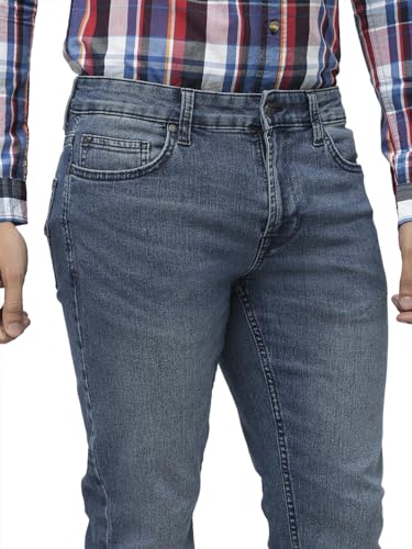 Image of Jack & Jones Men Mid Rise Slim Fit Light Fade Comfort Stretchable Jeans