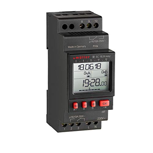 Müller SC 18.24 Easy 230V 50-60Hz Hutschienen-Zeitschaltuhr digital 230 V/AC 4000 W