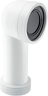 McAlpine CON8 90 Degree Bend Adjustable Length Rigid WC Connector, White